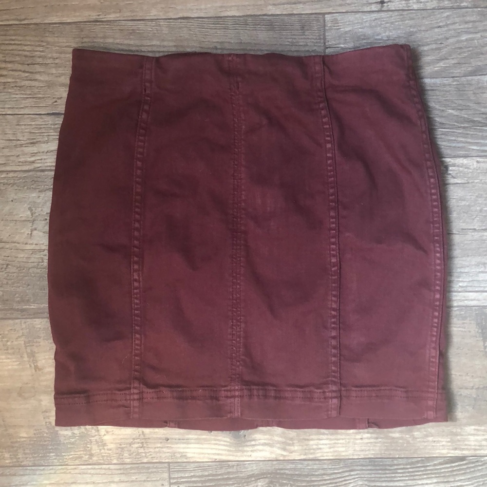 Free People burgundy mini skirt